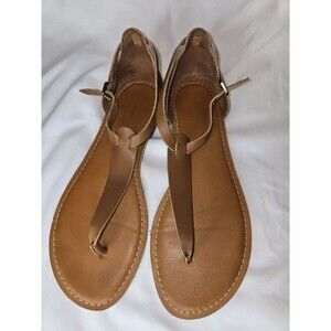 Gap Brown Leather Thong Sandals Women’s Size 8 Ankle Strap
